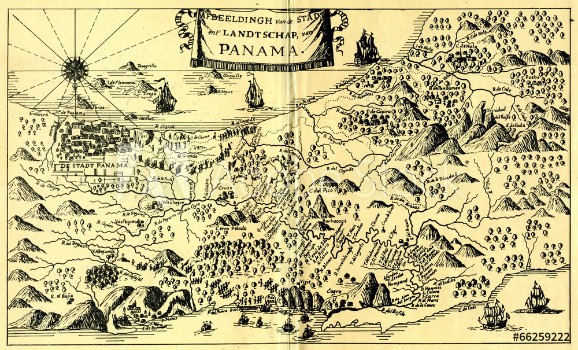 Bild på Map of Panama City Panama Viejo ca 1650